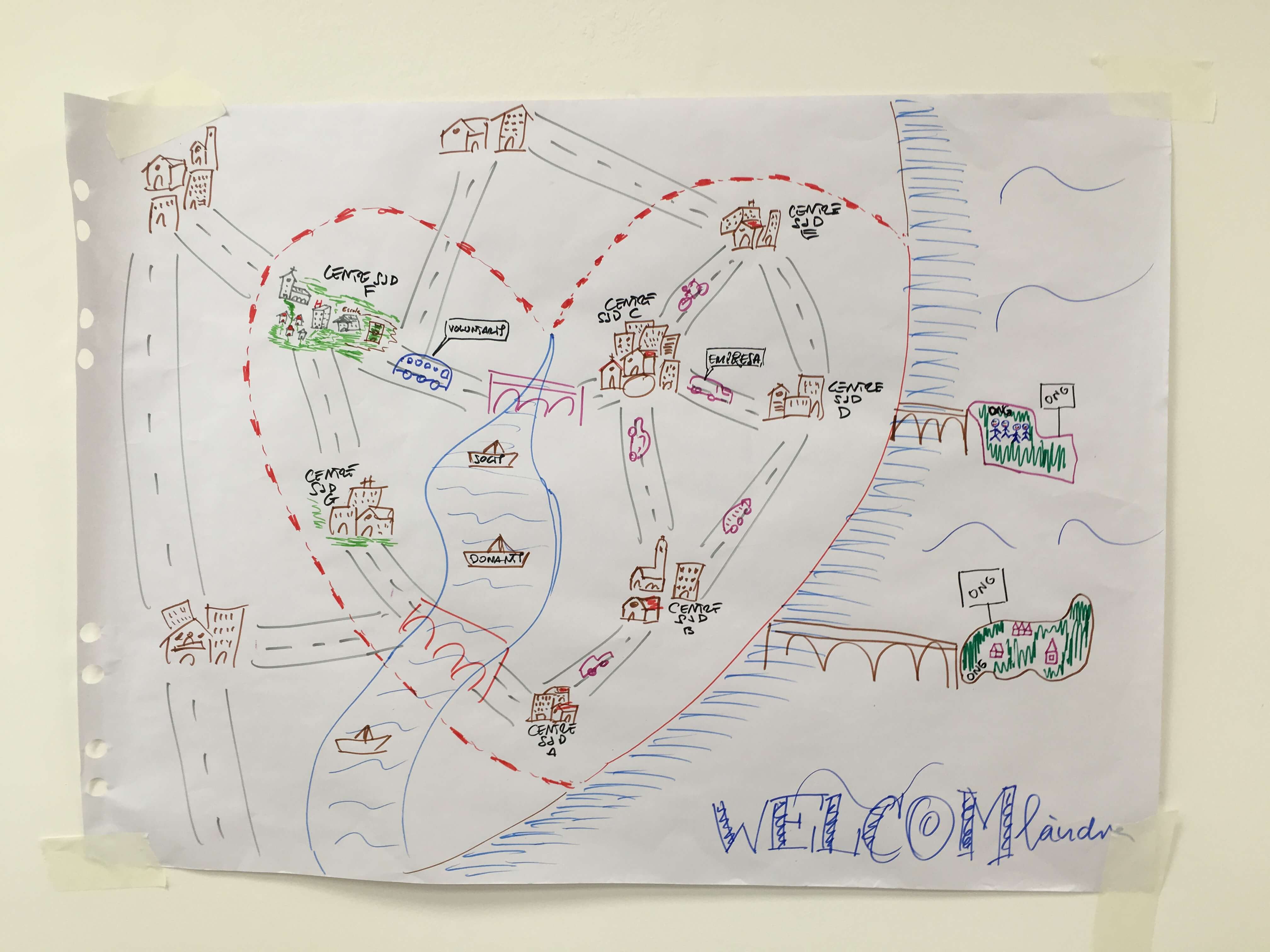 Mapa comunitario dibujado a mano